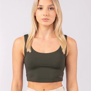 YoungLA For Her Dark Olive Scoop Neck Tank Size M